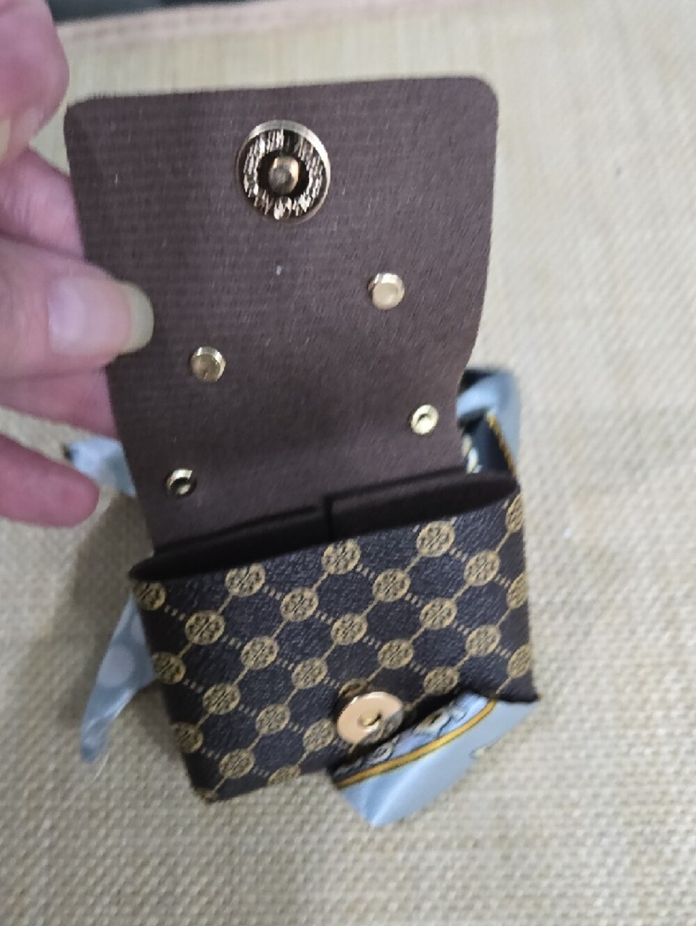 Silk Scarf Keychain Bag Charm with Floral Mini Bag - Picture 3 of 5